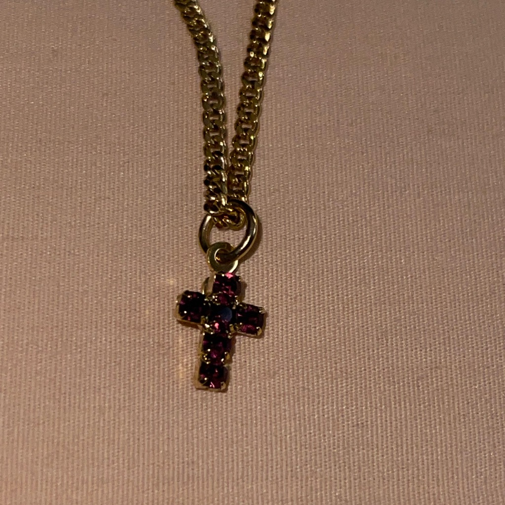 Tova Amethyst Cross Necklace Nwt